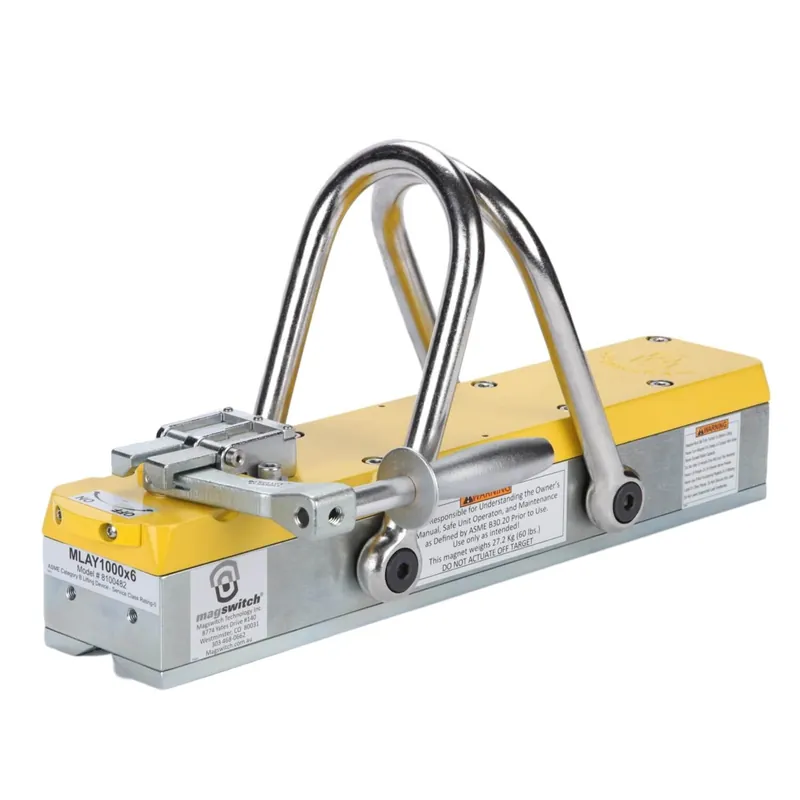 Magswitch 8100482 MLAY1000 Lifting Magnet, Pivoting Head, Heavy-Duty Lifting, Powerful Lift Hook, for Flat Steel and Porous Materials