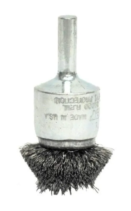 Weiler 10045 Circular Flared Crimped Wire End Brush 006 Stainless Steel Fill 1-1/2 Inches