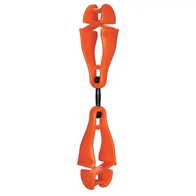 Ergodyne 19418 Squids 3420 Swiveling Glove Clip Holder with Dual Clips Orange 6 EA/PK