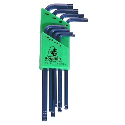 SK0373435-US20260702-105043-0 Bondhus 11332 BallStar L-Wrench Sets Torx Ball Tip 8 per holder - Image 1