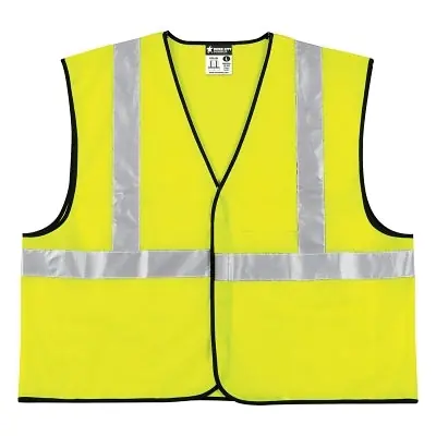 MCR Safety VCL2SLX4 Class II Economy Safety Vest Solid 4X-Large Lime