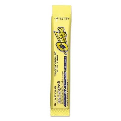 Sqwincher 159060203 Qwik Stik ZERO Sugar, 0.06 oz, Pack, Yields 10 oz, Lemonade