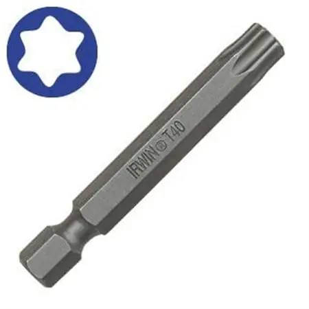 Irwin IWAF22TX20B5 Torx Power Bit T20 1-15/16 in Hex Shank