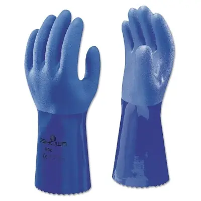 Showa 660M-08 PVC Gloves Medium Blue Triple Dipped