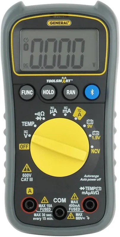 SK0373846-US20260702-105043-0 General Tools TS04 ToolSmart Bluetooth Connected Digital Multimeter Auto-Ranging 600V - Image 1
