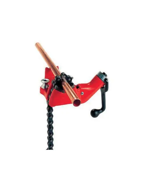 SK0373859-US20260702-105043-0 Ridgid 40210 1/4 to 6 Pipe Capacity, Cast Iron Body, Neoprene Coated Jaw, Pipe Working, Top Screw, Bench Chain Vise - Image 1