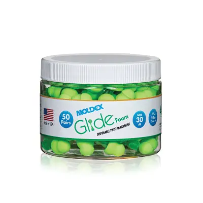 Moldex 6686 Glide Foam Twist-In Earplugs Canister 50 Pairs