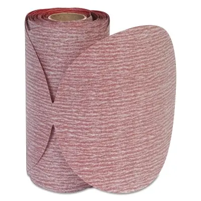 Carborundum 5539518172 Premier Red Aluminum Oxide Dri-Lube Paper Discs 6 inches P100 Grit Roll