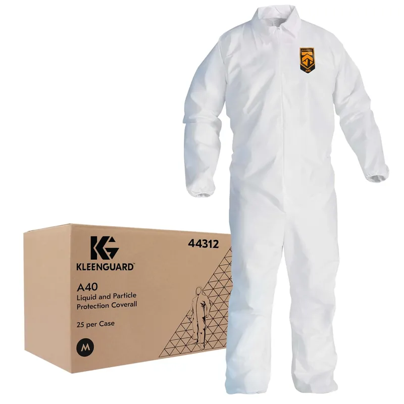 KleenGuard 44314 A40 Liquid and Particle Protection Coveralls X-Large White 25 Coveralls Case
