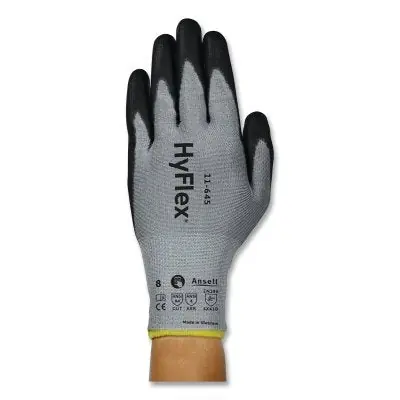 SK0374770-US20260702-105043-0 Ansell 11645100 HyFlex 11-645 Medium-Duty Cut Resistant Gloves Size 10 Black/Gray - Image 1