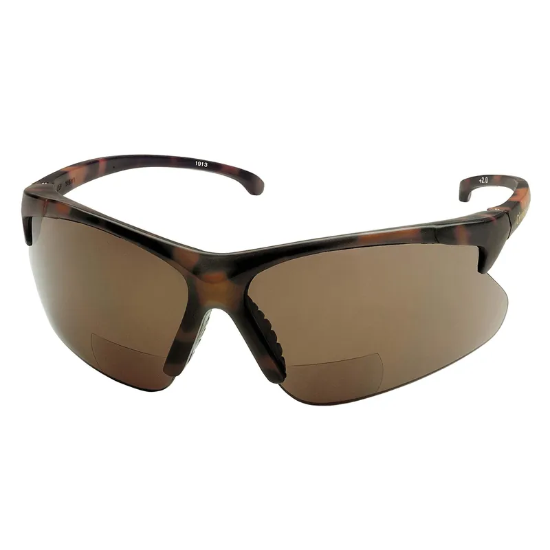 KleenGuard 19874 V60 30-06 Readers Safety Sunglasses +2.0 Diopters Brown Lens Tortoise Frame