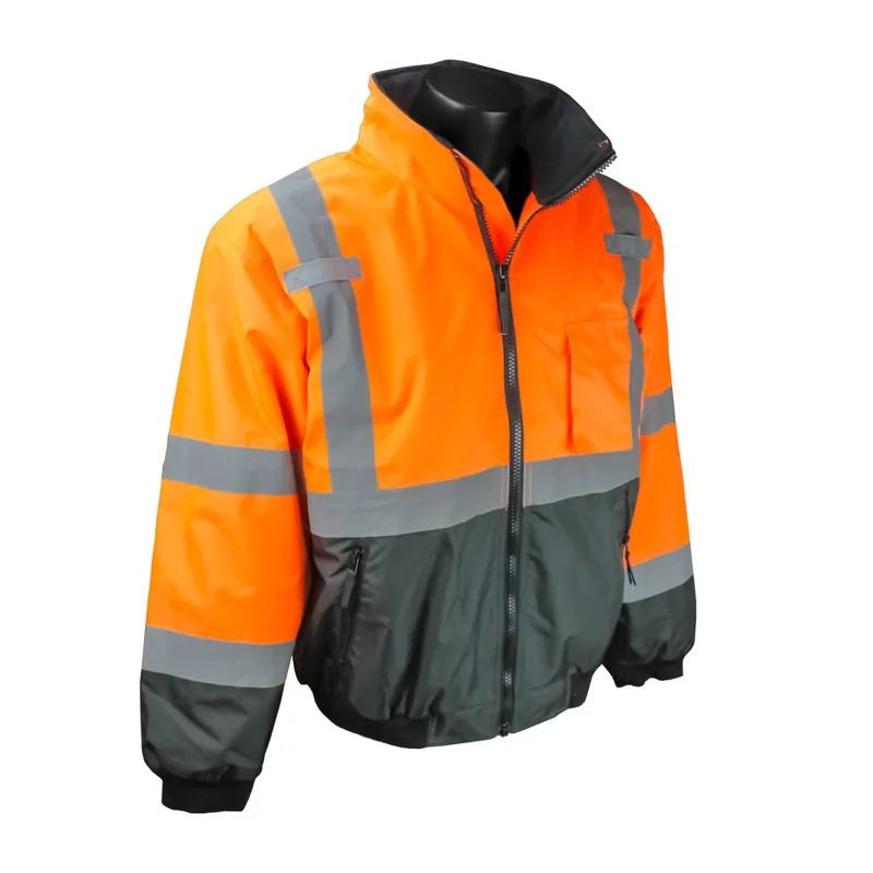 Radians SJ110B-3ZOS-4X Two-in-One High Visibility Bomber Safety Jacket, 4X-Large, Safety Orange