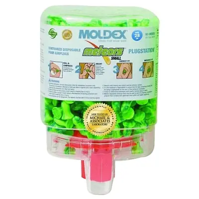 Moldex 6634 PlugStation Earplug Dispenser Small Foam Earplugs Bright Green Meteors