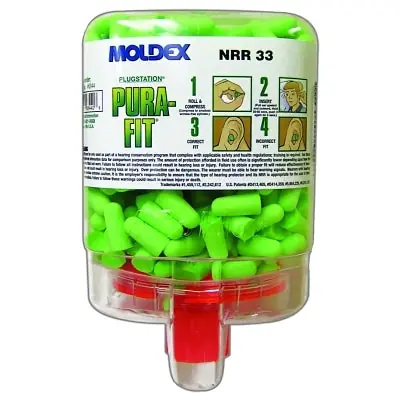 Moldex 6844 PlugStation Earplug Dispenser Disposable Plastic Bottle Foam Earplugs Bright Green Pura-Fit