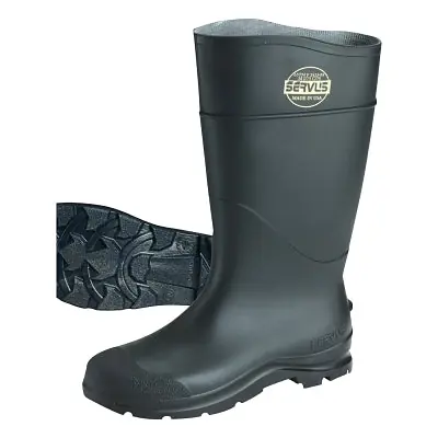 Servus 18822-090 CT Economy Knee Boots PVC Plain Toe Size 9 16 in H Black