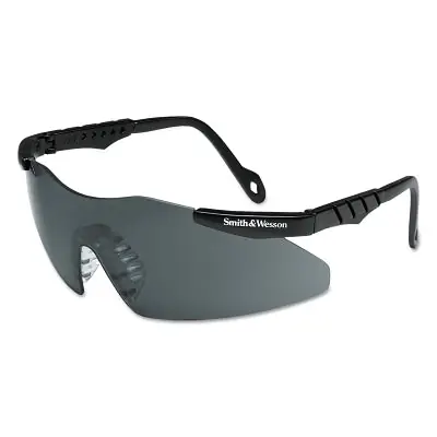 Smith and Wesson 19824 Magnum 3G Safety Glasses Smoke Polycarbonate Lens Uncoated Black Nylon Small