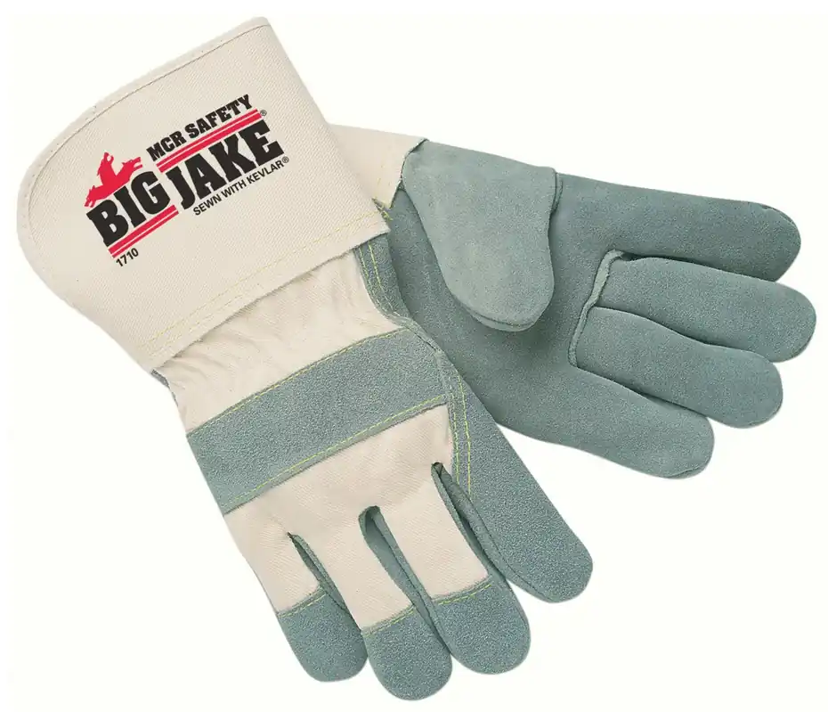 SK0376579-US20260702-105043-0 MCR Safety 1710L Big Jake Leather Palm Gloves, L, Gray - Image 1