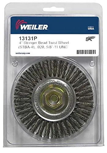 SK0376658-US20260702-105043-0 Weiler 13131P Mini Roughneck Stringer Bead Wheel 4 inch Steel Wire 5 Pack - Image 1