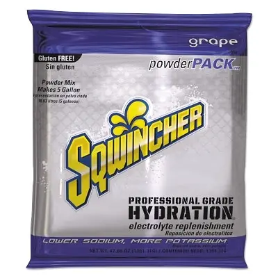Sqwincher 159016406 Powder Packs Grape 47.66 oz Pack Yields 5 gal