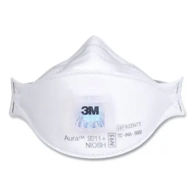3M 7100303148 Aura Series N95 Particulate Disposable Respirator White Polypropylene
