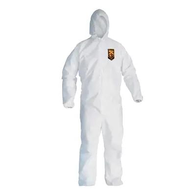 KleenGuard KIM49115 A20 Breathable Particle Protection Coveralls with Hood, Elastic Back, Wrists, & Ankles, 2XL, White
