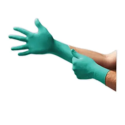 Ansell 105111 TouchNTuff 92-500 Disposable Nitrile Gloves Size 7.5 to 8 Green