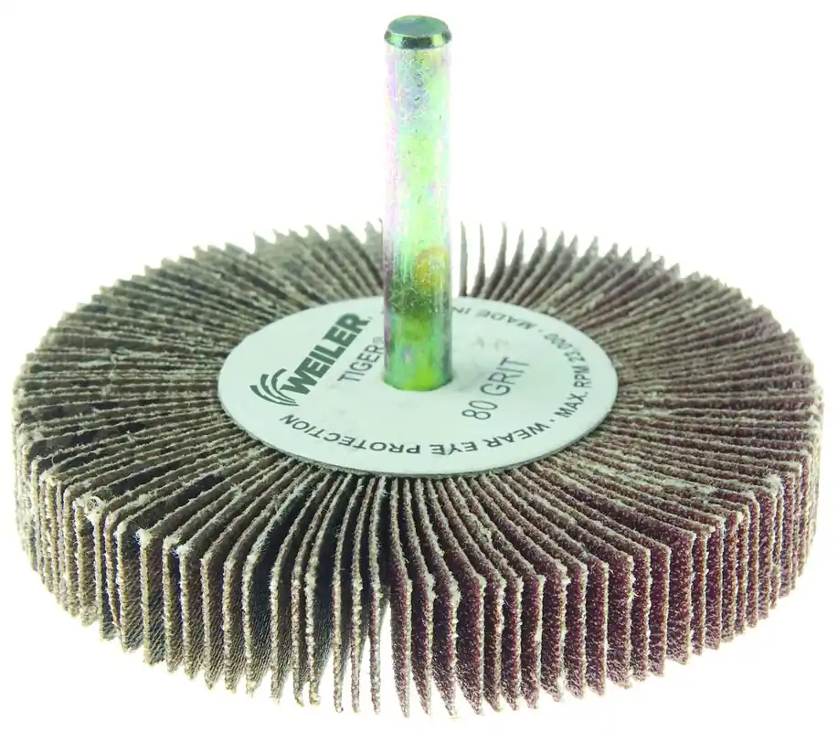Weiler 52024 Tiger Coated Abrasive Flap Wheel 3 x 1/2, 1/4 Stem, 60 Grit, Pack of 10