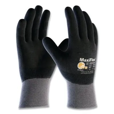 PIP 34-876/S MaxiFlex Ultimate Nitrile Coated Micro-Foam Grip Gloves Small Black/ Gray