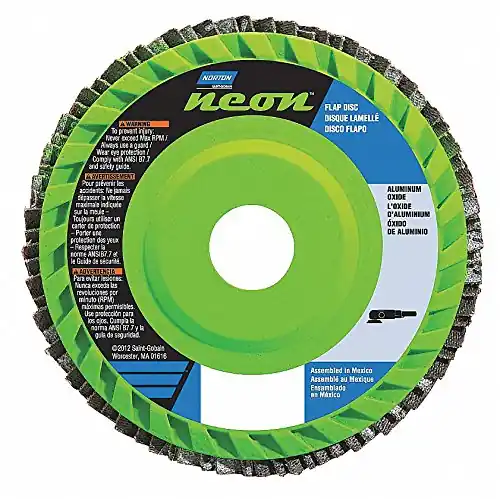 Norton 66623399005 Flap Disc 60 Grit Aluminum Oxide 4-1/2 in Type 27 7/8 in Hole