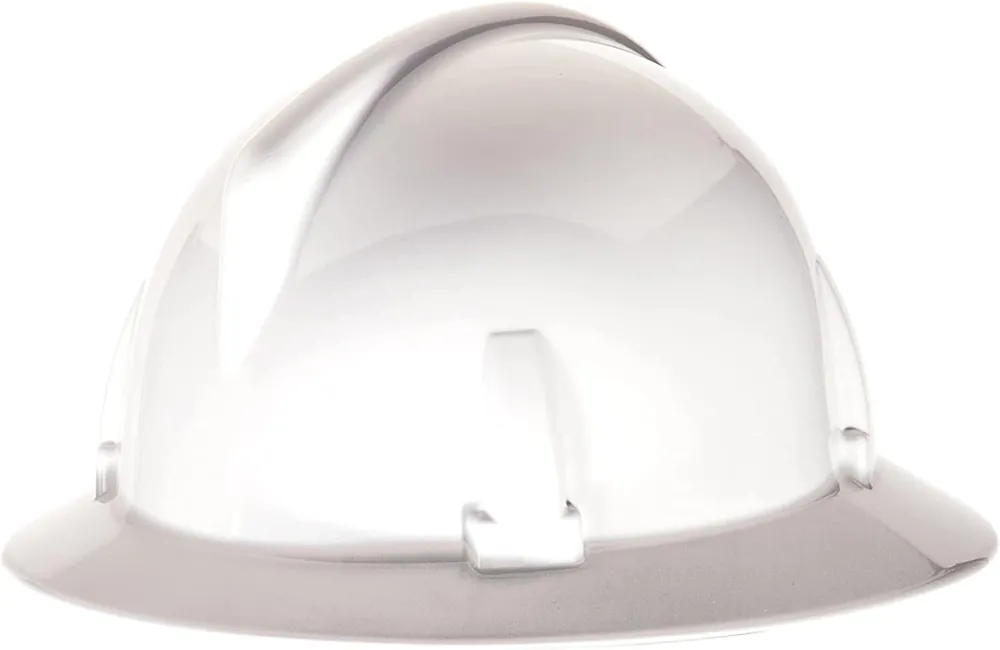 MSA 454719 Topgard Full Brim Safety Hard Hat with 1-Touch Suspension