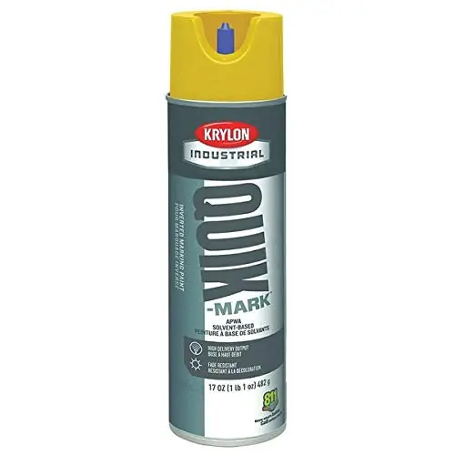Krylon A03823007 Quik-Mark APWA Solvent-Based Inverted Marking Paint Safety Yellow 17oz Aerosol