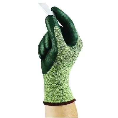 Ansell 103420 HyFlex 11-511 Nitrile Palm Coated Gloves Size 8 Green Yellow