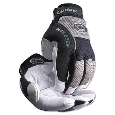 Caiman 2955-XL Mechanic Glove Goat Grain Palm Protective Glove White X-Large