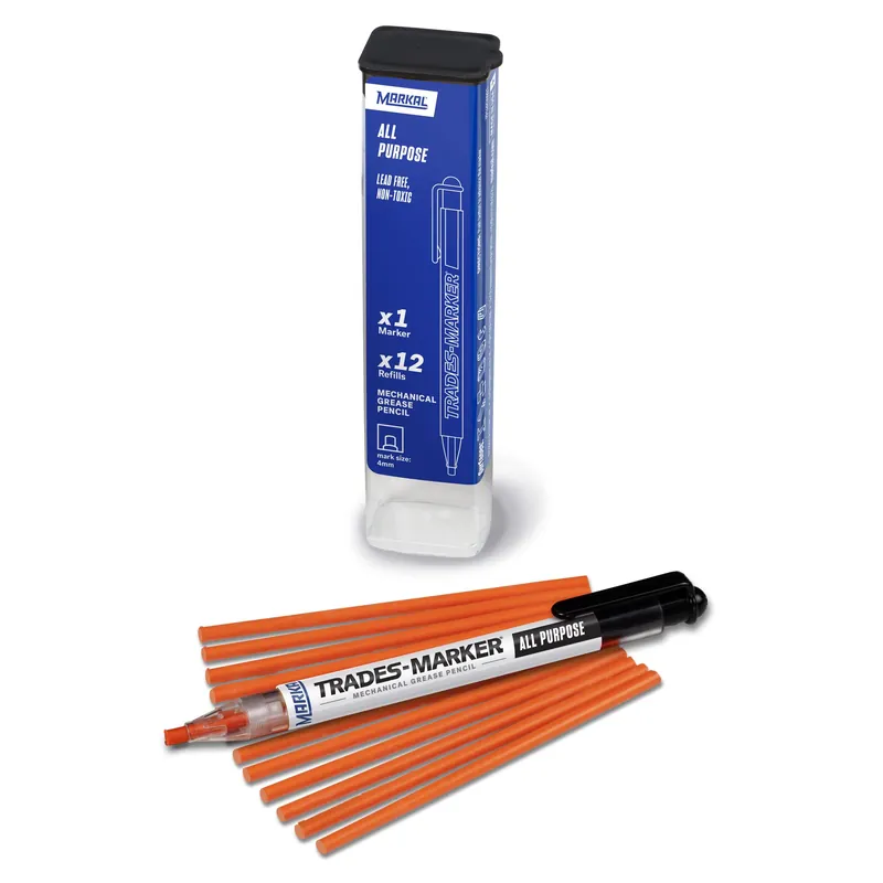 SK0378384-US20260702-105043-0 Markal 96137 Trades Marker 3 mm Tip Orange with Refills - Image 1
