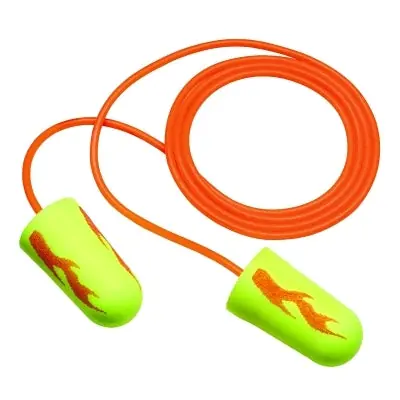3M 7000052721 E-A-Rsoft Yellow Neon Blasts Foam Earplugs, Polyurethane, Yellow, Corded
