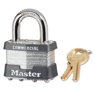Master Lock 1KA-0406 No. 1 Laminated Steel Padlock 5/16 in dia 3/4 in W x 15/16 in H Shackle