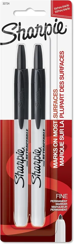 Sharpie 32724PP Permanent Marker Fine Black 2-Pack