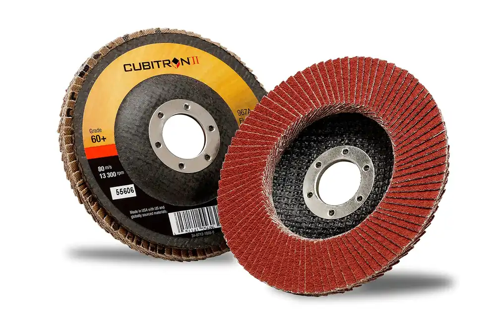 SK0378950-US20260702-105043-0 3M 7000148182 Cubitron II Flap Disc 967A 4-1/2 Inches 60+ Y-Weight 10-Pack - Image 1