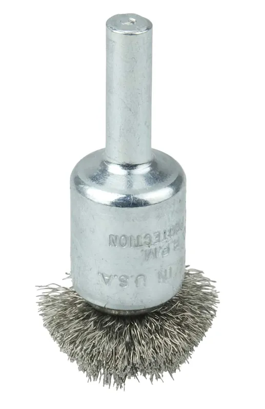 SK0379052-US20260702-105043-0 Weiler 10042 Circular Flared Crimped Wire End Brush 0.006 Stainless Steel Fill - Image 1