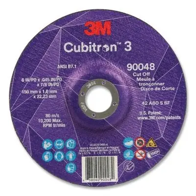 3M 7100313201 Cubitron 3 Cut-Off Wheel 60+ Grit 6 inch x 0.045 inch x 7/8 inch T27
