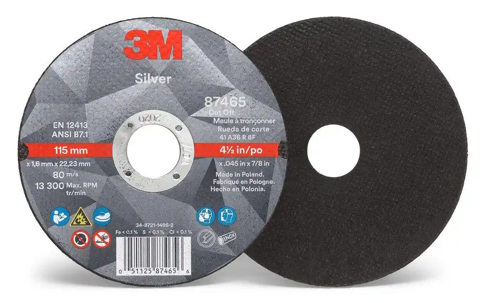 SK0379376-US20260702-105043-0 3M 7100139228 4-1-2 x 0.045 x 7-8 in. Silver Cut-Off Wheel - Image 1