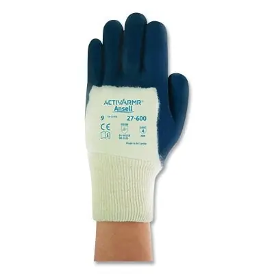 Ansell 103475 ActivArmr 27-600 Nitrile Coated Gloves Size 9 Blue