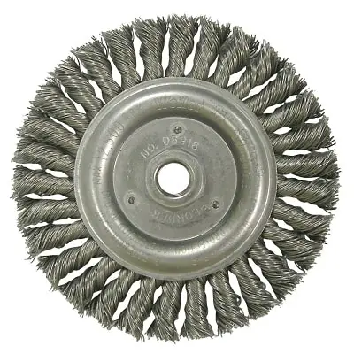 SK0379806-US20260702-105043-0 Weiler 8926 Roughneck Stringer Bead Wheel 6 inch Dia 1 1/4 inch Trim .023 inch Wire - Image 1