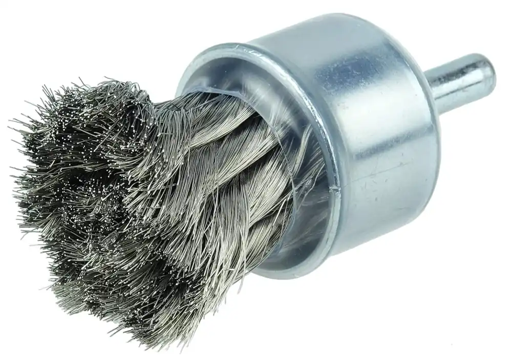 SK0379861-US20260702-105043-0 Weiler 10142 Knot Wire End Brush Stainless Steel 1-1/8 Dia 0.006 Wire - Image 1
