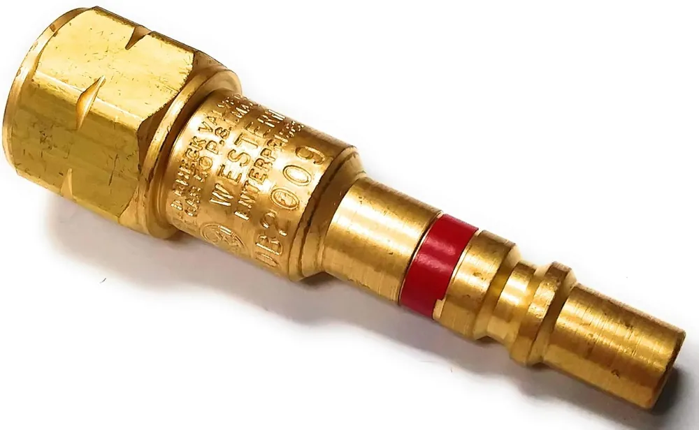 Western Enterprises QDB200 Quick Connect Torch Male Plug Brass Fuel Gas