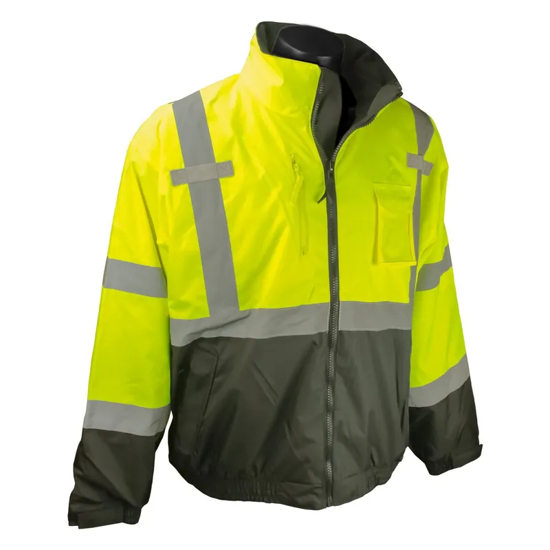 Radians SJ210B-3ZGS-5X Three-in-One Deluxe Hi-Viz Bomber Jacket 5X-Large Hi-Viz Green