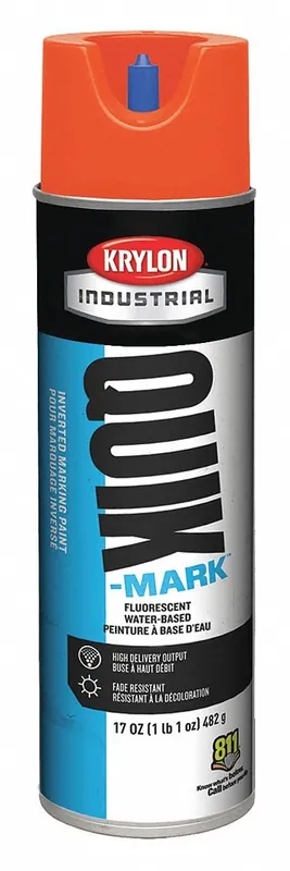 Krylon A03650004 Quik-Mark Fluorescent Red/Orange Inverted Marking Paint 20 ounces