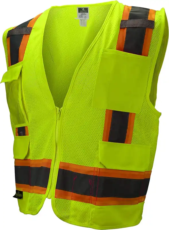 Radians SV6-2ZGM-4X Surveyor Safety Vest 4X-Large Hi-Vis Green