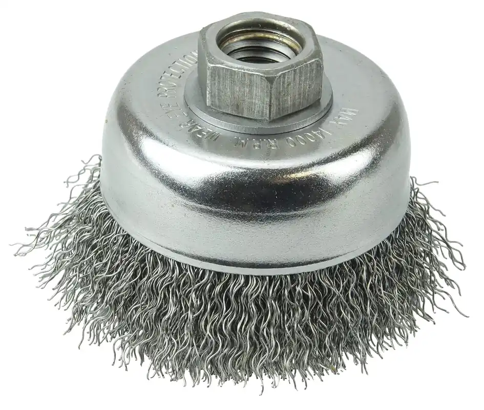 SK0380828-US20260702-105043-0 Weiler 13245 Crimped Wire Cup Brush 3 Inches 5/8-11 UNC Nut - Image 1