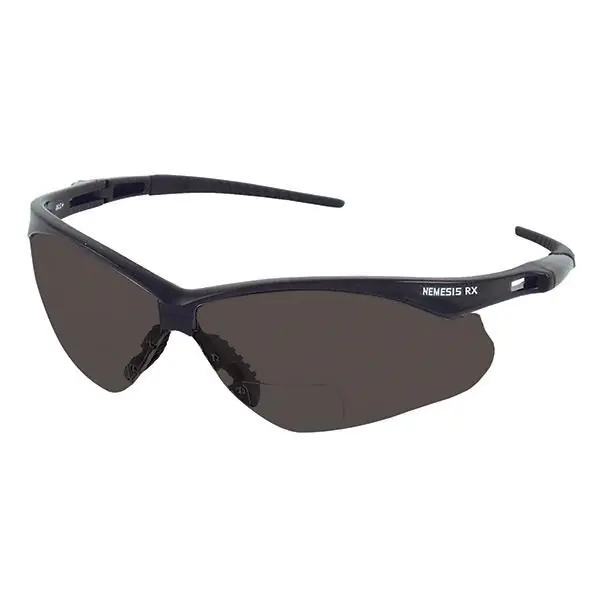 Kimberly Clark Global Safety 22516 V60 Nemesis RX Bi-Focal Lens Reader Safety Glasses With Neck Cord, +1.5 Diopter, Smoke Lens, Black
